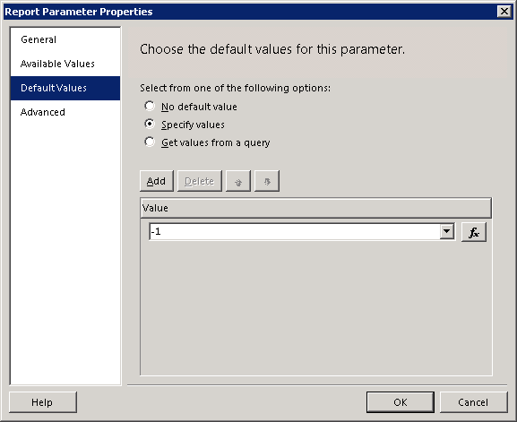 param default values